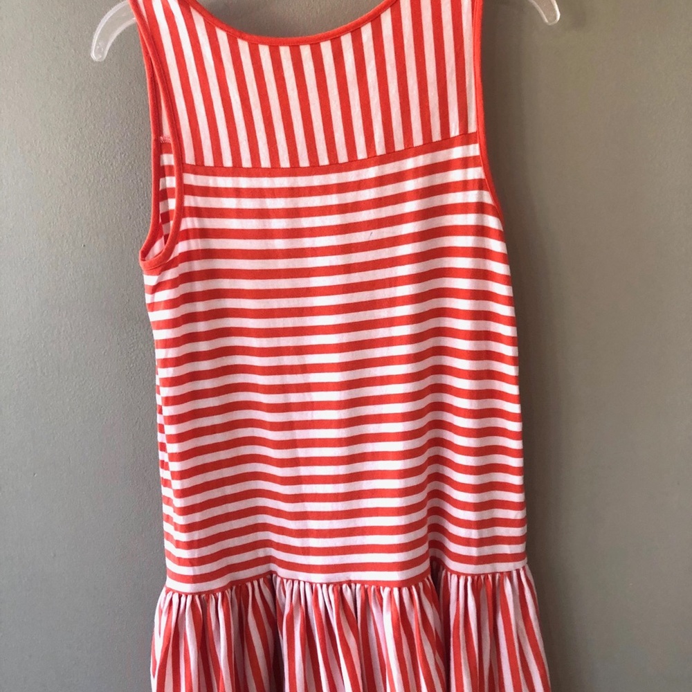Orange and white striped dress